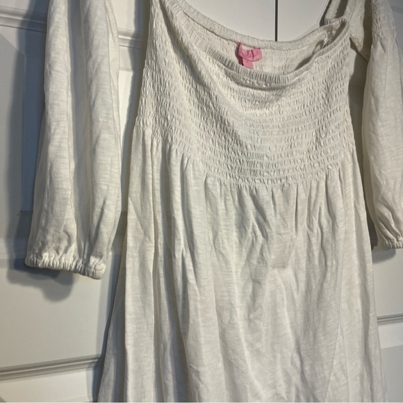 NEW Lilly Pulitzer Womens White Trina Beach Off the Shoulder Shift Dress Small - Picture 3 of 10
